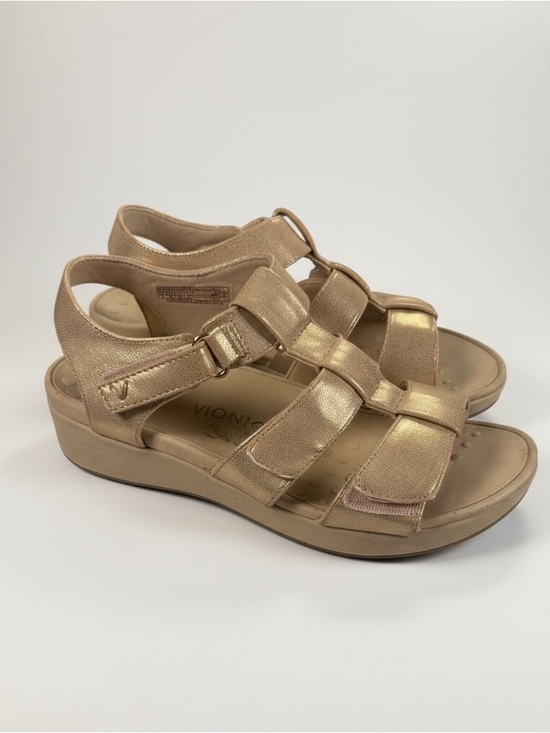 Vionic Shoes - Vionic Tami Metallic Rose Gold Platform Wedge Sandal Size 7